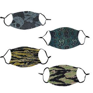 Pack of 4 Adjustable Polyester Graphic Face Mask M